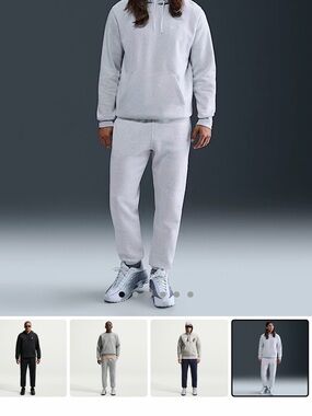 Nike Men's Light Grey Fleece Joggers